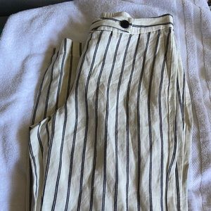 Black and white striped pants